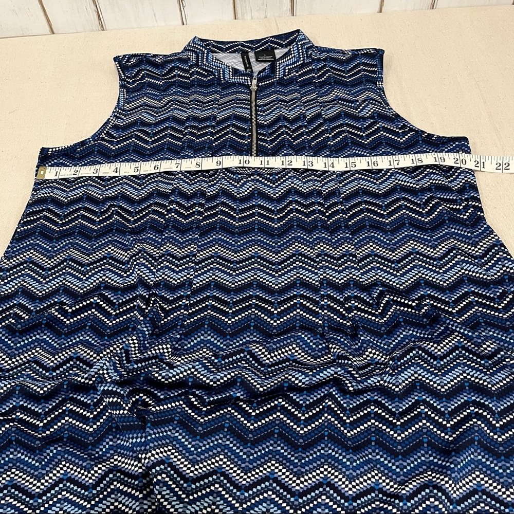 🌷3 Tops for $18 - New Directions Blue & White Geometric Chevron Sleeveless, SzL - Picture 14 of 15